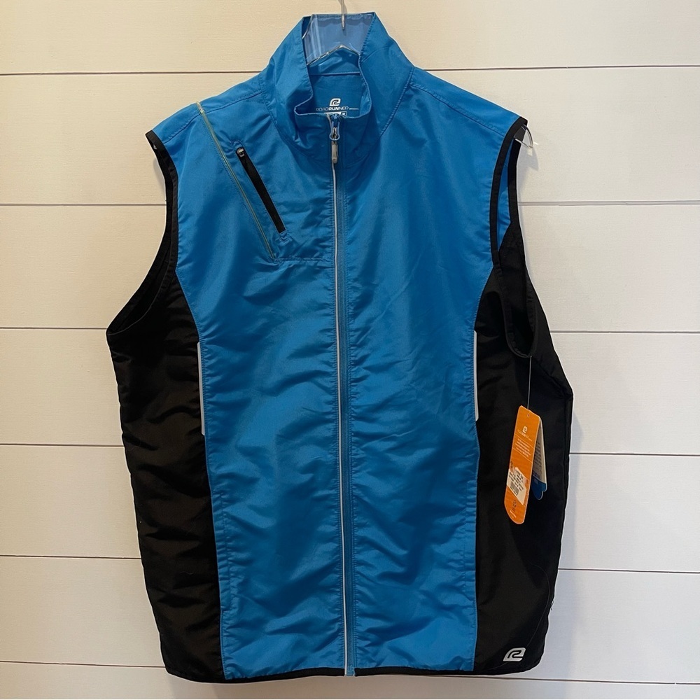 Roadrunner Sports Night Watch LED Strobe Blue & Black Vest Size Medium NWT